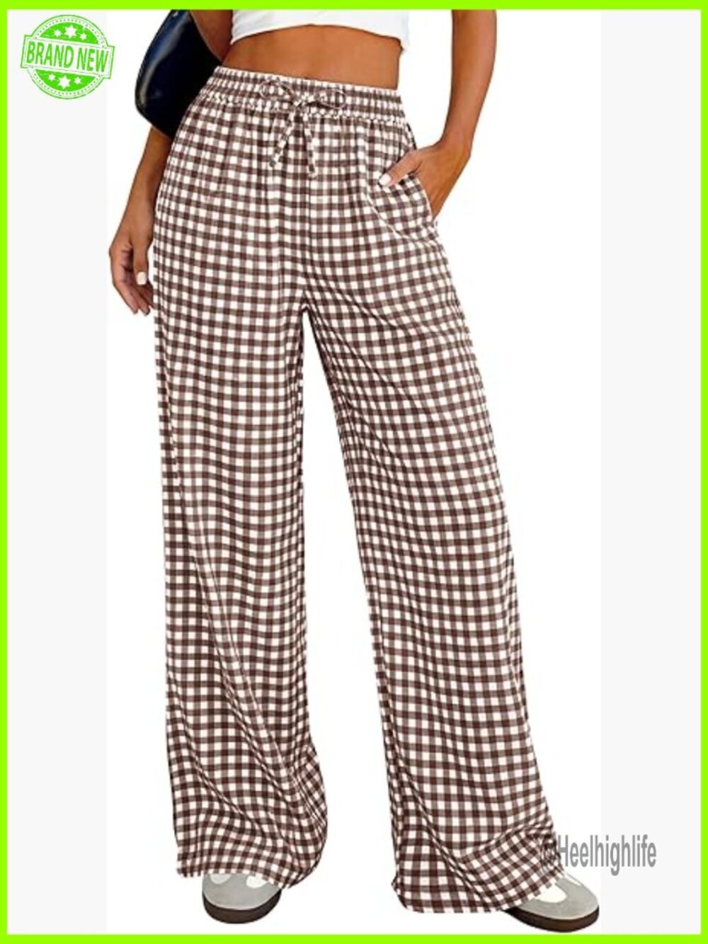 Wide Leg Lounge Pants, Lightweight Cotton, Elastic Waist, Comfy Pajama Bottoms